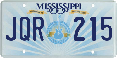 MS license plate JQR215