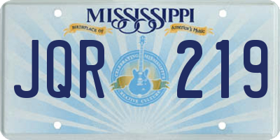 MS license plate JQR219