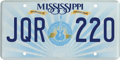 MS license plate JQR220