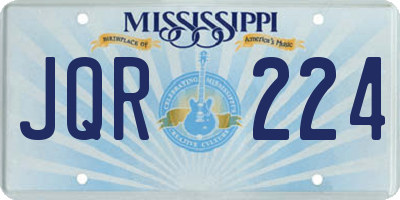 MS license plate JQR224