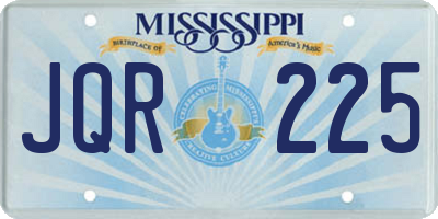 MS license plate JQR225