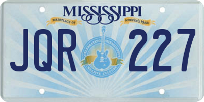 MS license plate JQR227