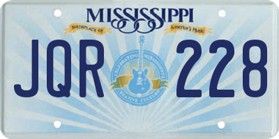 MS license plate JQR228