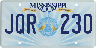 MS license plate JQR230