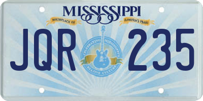 MS license plate JQR235