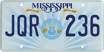 MS license plate JQR236