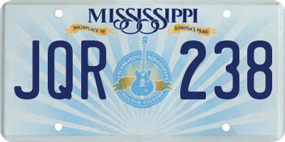 MS license plate JQR238