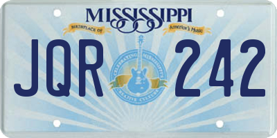 MS license plate JQR242