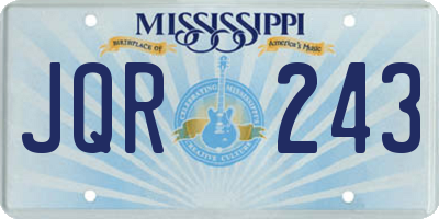 MS license plate JQR243