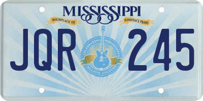 MS license plate JQR245