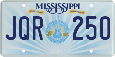 MS license plate JQR250