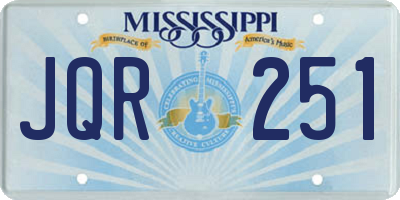 MS license plate JQR251