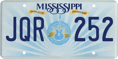 MS license plate JQR252
