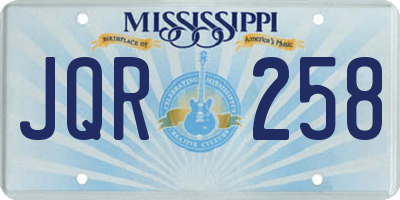 MS license plate JQR258