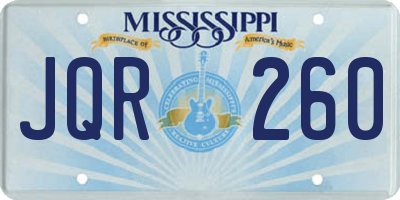 MS license plate JQR260
