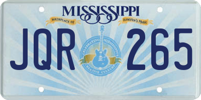 MS license plate JQR265