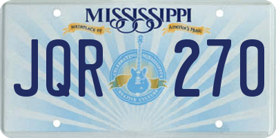MS license plate JQR270