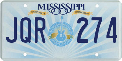 MS license plate JQR274