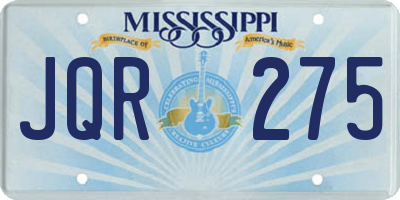 MS license plate JQR275