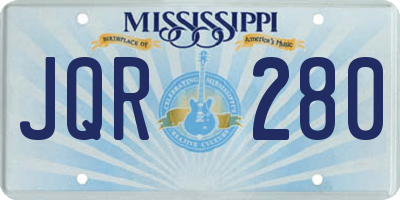 MS license plate JQR280