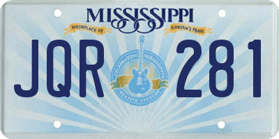 MS license plate JQR281