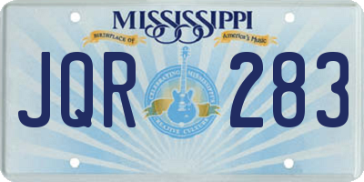 MS license plate JQR283