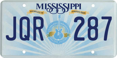 MS license plate JQR287