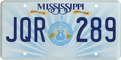 MS license plate JQR289