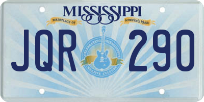 MS license plate JQR290