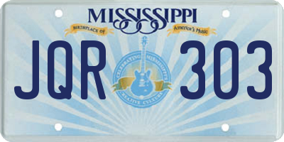MS license plate JQR303