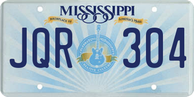 MS license plate JQR304
