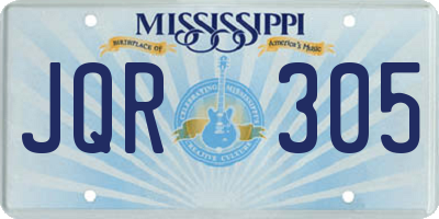 MS license plate JQR305