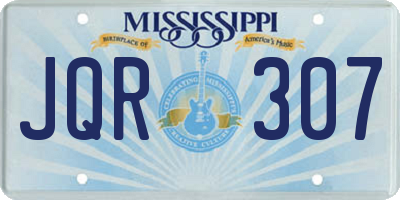 MS license plate JQR307