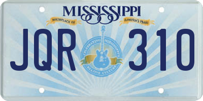 MS license plate JQR310