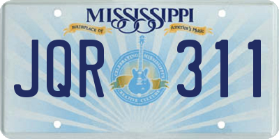 MS license plate JQR311