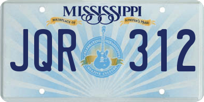 MS license plate JQR312