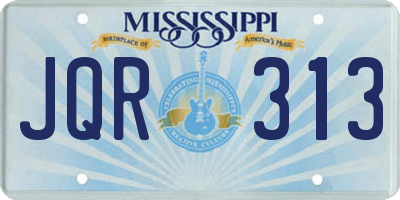 MS license plate JQR313