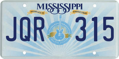 MS license plate JQR315