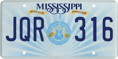 MS license plate JQR316
