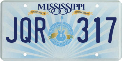 MS license plate JQR317