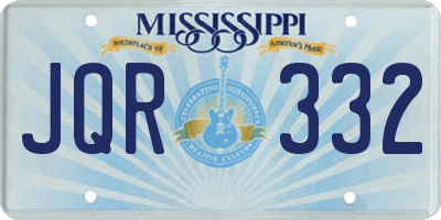 MS license plate JQR332