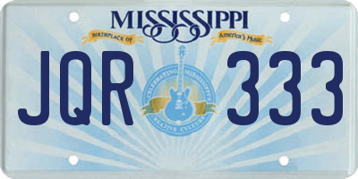 MS license plate JQR333