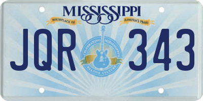 MS license plate JQR343