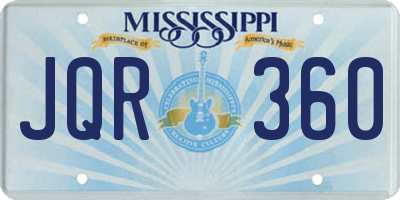 MS license plate JQR360