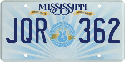 MS license plate JQR362