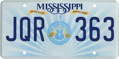 MS license plate JQR363