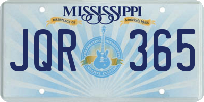 MS license plate JQR365