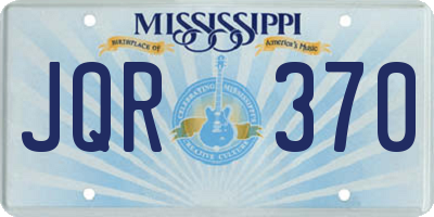 MS license plate JQR370