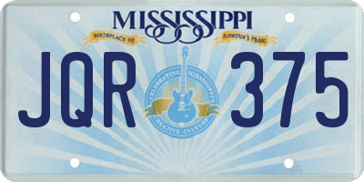 MS license plate JQR375