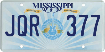 MS license plate JQR377